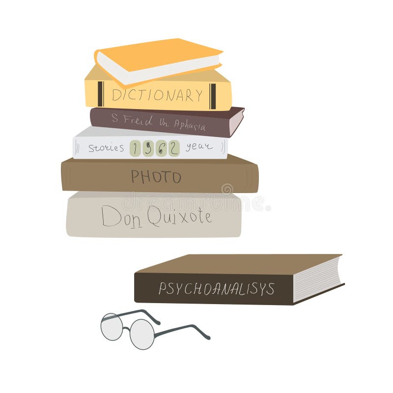 Pile of books on psychology and literature, education and knowledge isolated on white cartoon vector Illustration of stock illustration Pile of books on psychology and literature, education and knowledge isolated on white cartoon vector Illustration of stock illustration