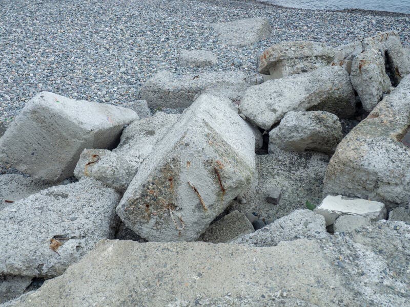 A Pile of Broken Concrete. Cement Lumps Stock Image Image of korean