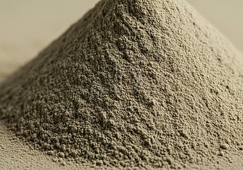 A pile of brown powder on flat surface close up view small possibly soil or sand with rough texture and below it stock illustratie