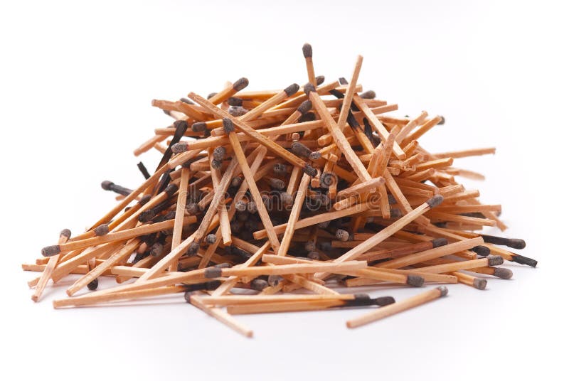 Pile of burnt match sticks