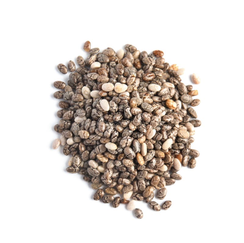 Pile of Chia Seeds on White, Top View Stock Photo Image of fresh