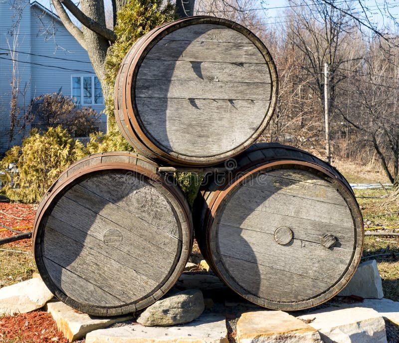 Pile of cider barrels