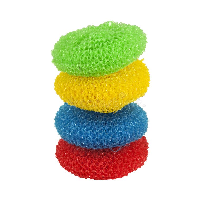 Colorful pot scrubbers stock image. Image of purifying 13346495