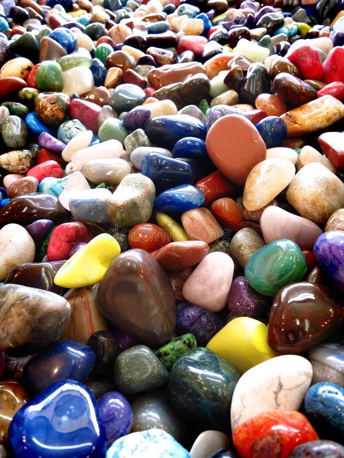 Pile of Colorful Smooth Rocks