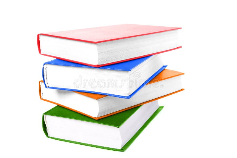 Pile colors books on white stock image. Image of colours - 1950091
