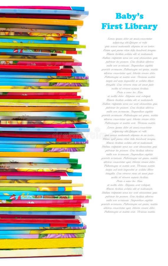 Pile of colourful children books