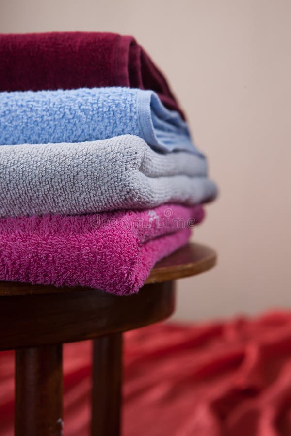 Pile Of Cotton Colorful Towels Stock Image Image of hygiene, laundry