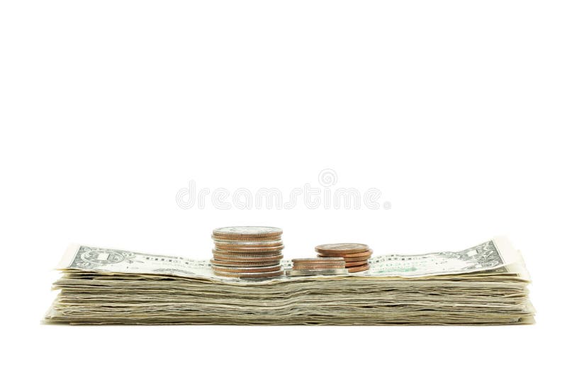 Pile d'argent et de pièces de monnaie image stock Pile d'argent et de pièces de monnaie image stock