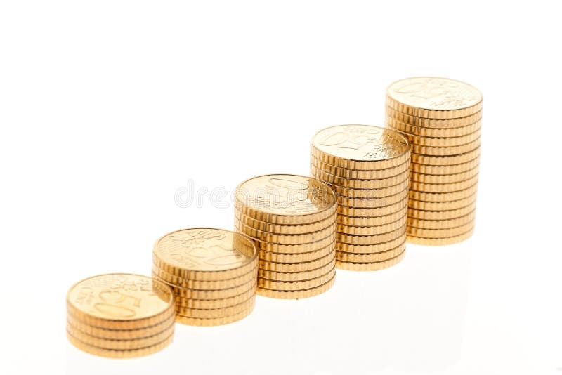 Pile d'euro pièces de monnaie images libres de droits Pile d'euro pièces de monnaie images libres de droits