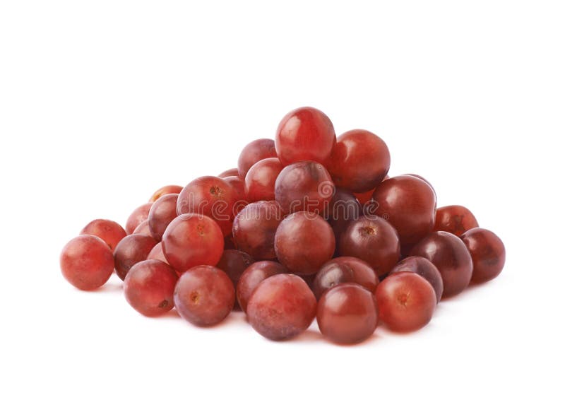 Pile of dark red grapes isolated