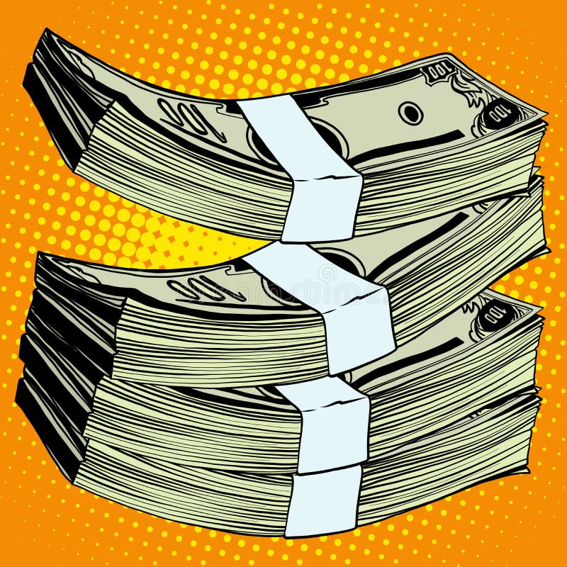 Pile de billet de banque d'argent des dollars illustration de vecteur Pile de billet de banque d'argent des dollars illustration de vecteur