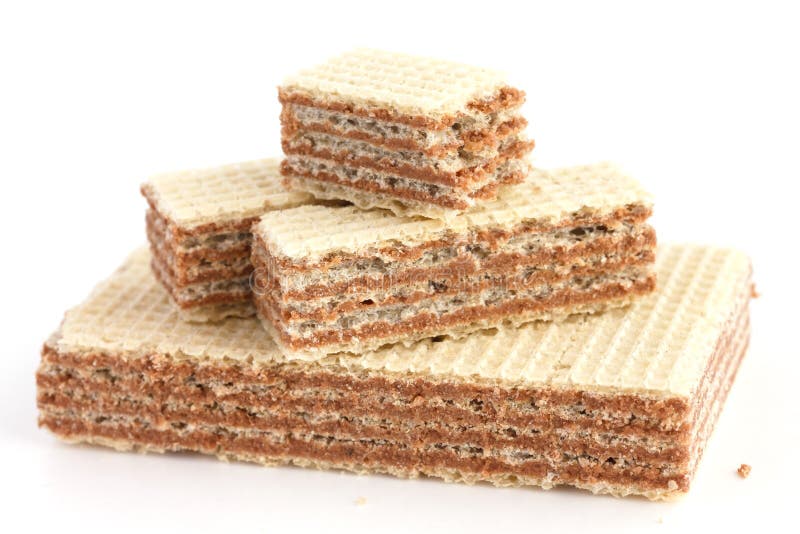 Pile de biscuits de gaufrette de vanille photographie stock Pile de biscuits de gaufrette de vanille photographie stock