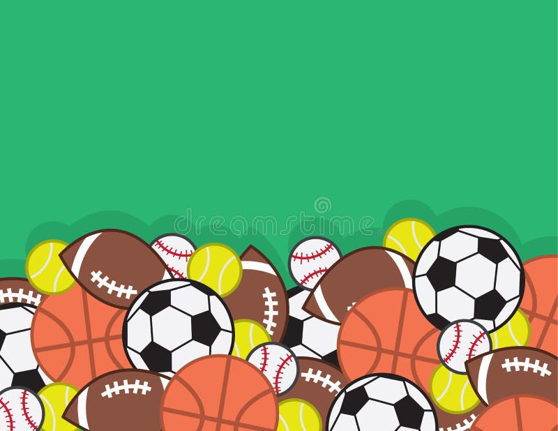 Pile de boules de sports illustration stock