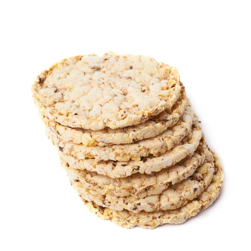 Pile of Diet Rice Crackers Isolated Stock Image Image of biscuit