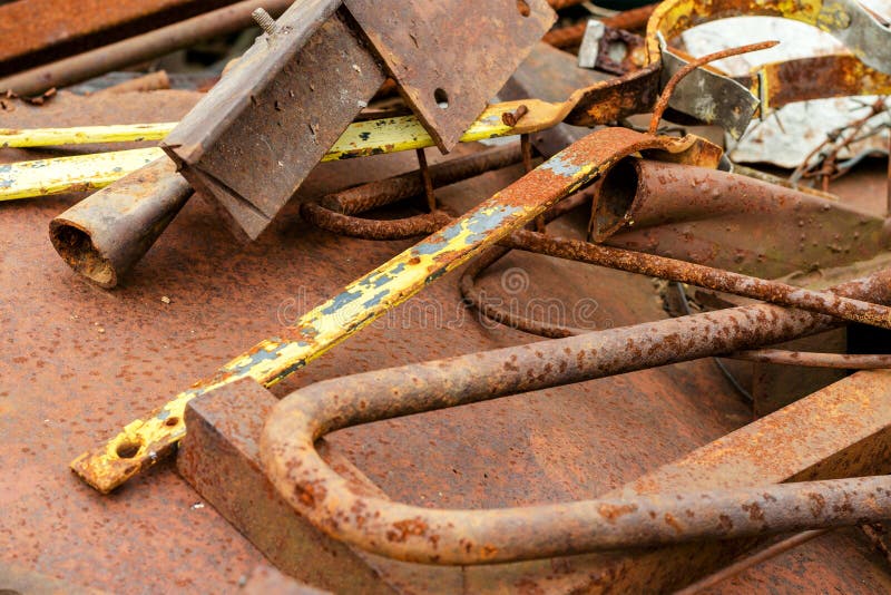 Rusted scrap metal pile stock photo. Image of large, coloured 9828734