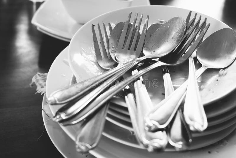 Pile of dirty dishes stock photo. Image of chore, chaos 41701966