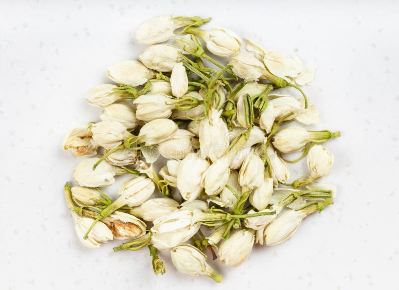 Pile of Dried Jasmine Flowers Close Up on Gray Stock Photo Image of pile, culinary 220201738