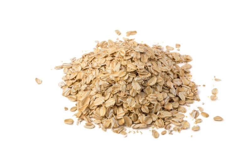 Pile of Dry Common Oatmeal, Cereal Grain Isolated in White Stock Image ...
