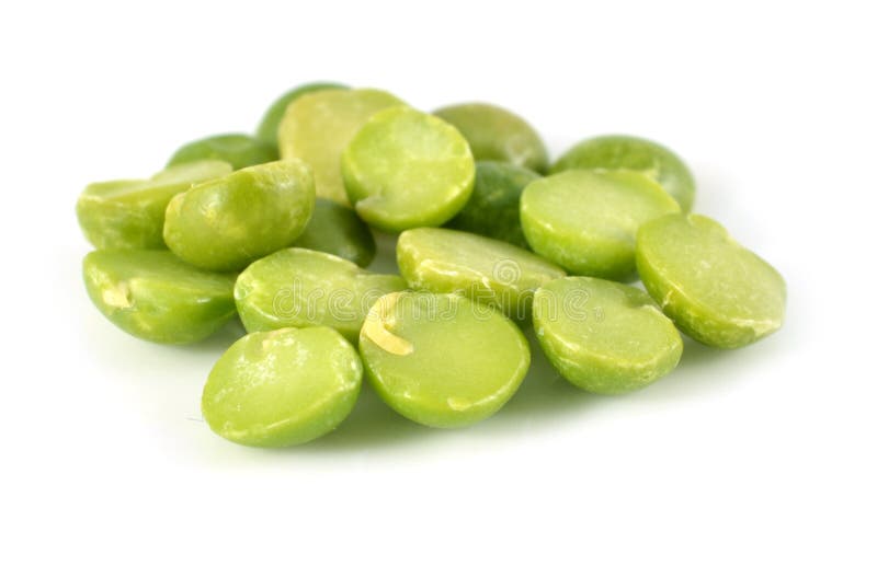 Pile Of Dry Green Peas Isolated On A White Background Stock Image