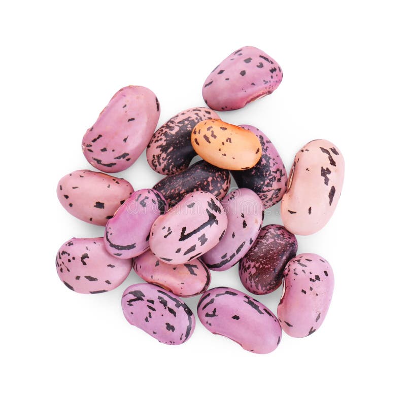 Pile of Dry Kidney Beans on White Background, Top View Stock Image