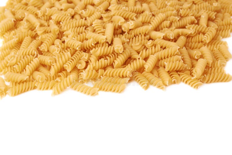 Pile of Dry Rotini Pasta Over Isolated White Background Stock Image Image of macaroni, italy