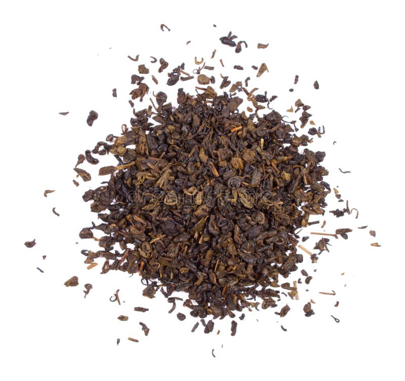 The Pile of the Dry Tea Leaves. Stock Photo Image of herbal, brown