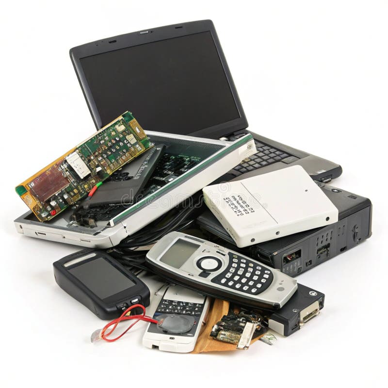 Pile of Electronic Waste Isolated on