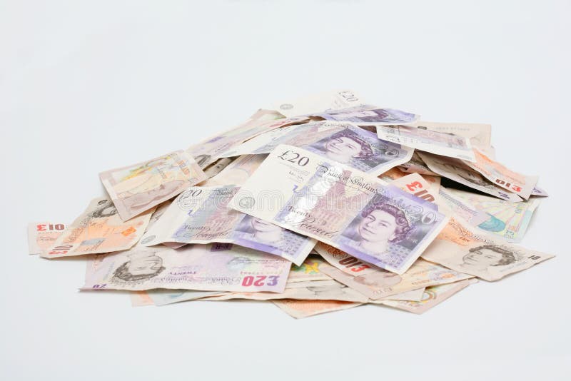 Pile of English bank notes editorial photo. Image of pound 4450301