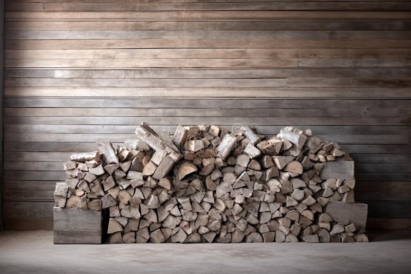 Wall Mural Pile of wood logs, Fire wood stock for background use 