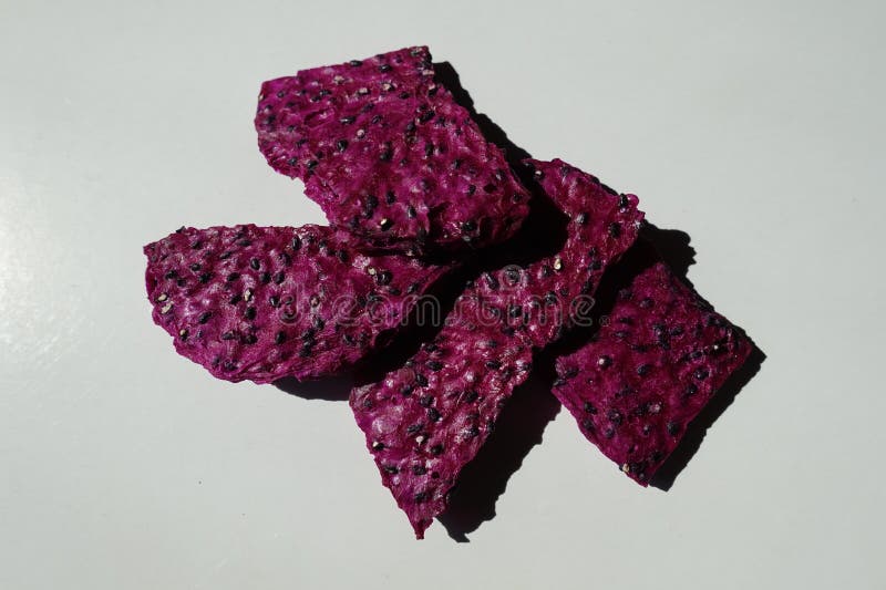 Pile of Four Purple Dried Dragon Fruit Chips Stock Image Image of titbit, dragon 272843703