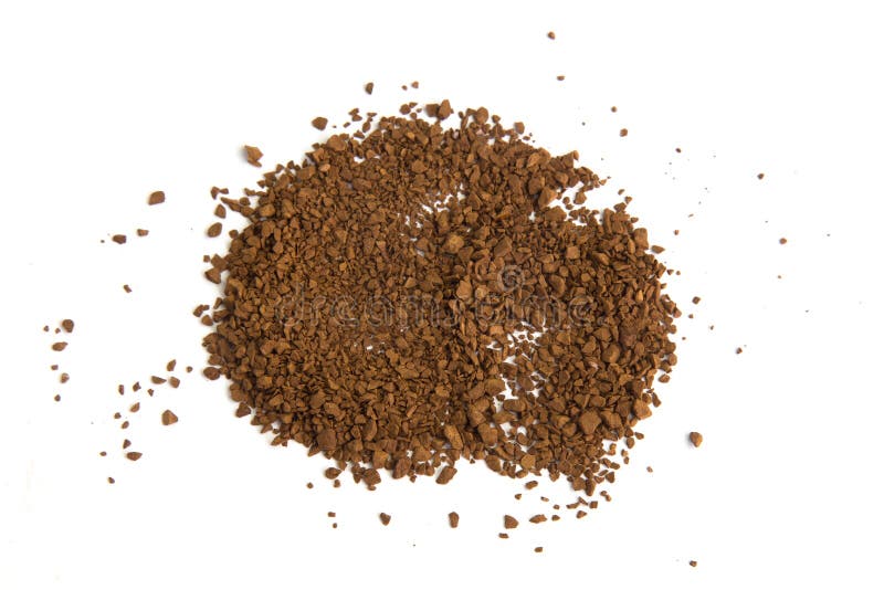 Pile of Fresh Ground Coffee Powder Isolated on White Background Stock