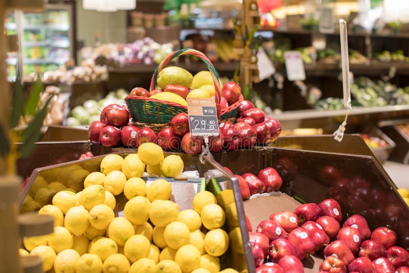 Fresh Fruits and Vegetables Shop on Display at Public Market Center