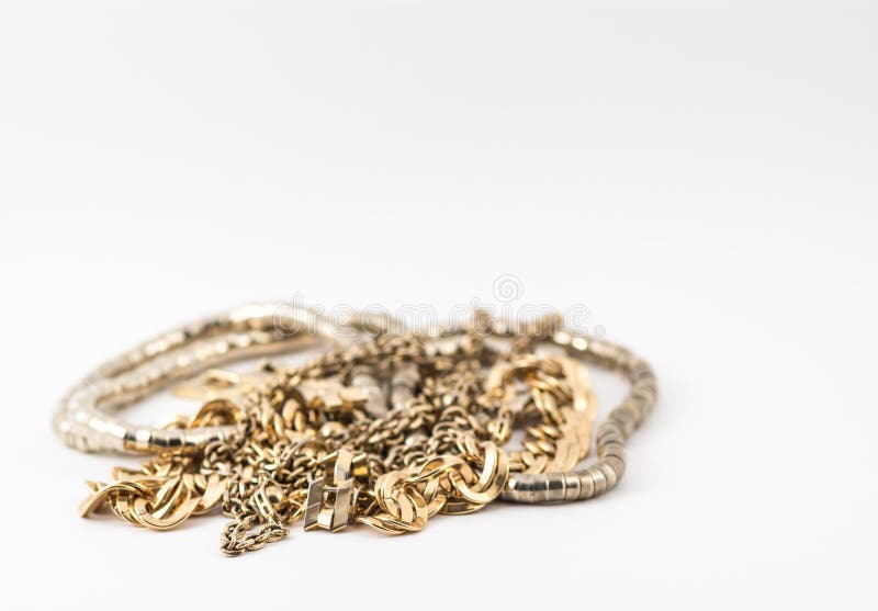 Pile of Gold Isolated on White Background Stock Image - Image of