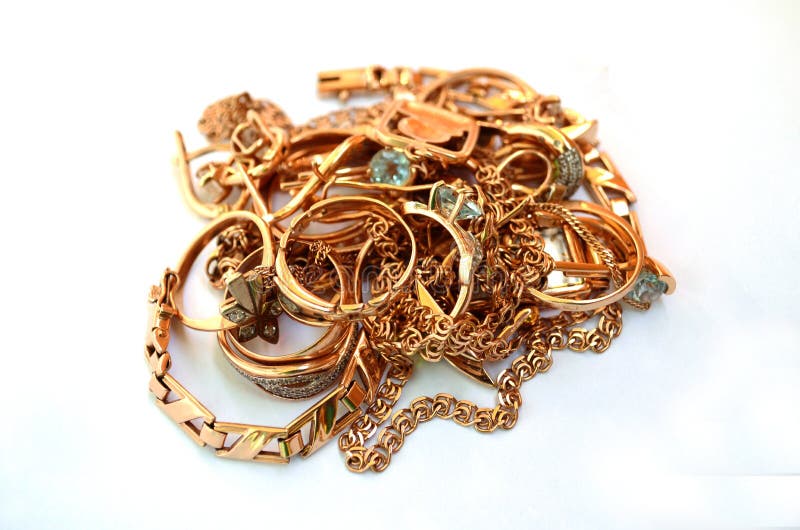 Pile of gold jewelry royalty free stock photography Pile of gold jewelry royalty free stock photography