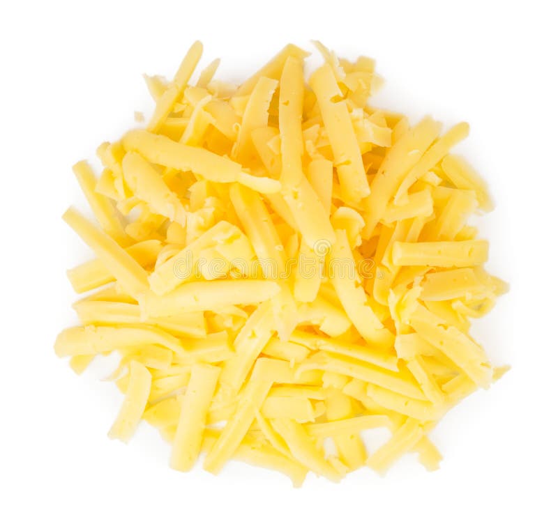 Pile of Grated Cheese on a White. the Form of the Top. Stock Photo ...