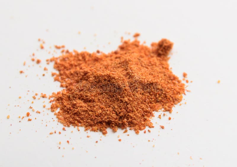 Pile of ground red pepper. stock photo. Image of field 125792106