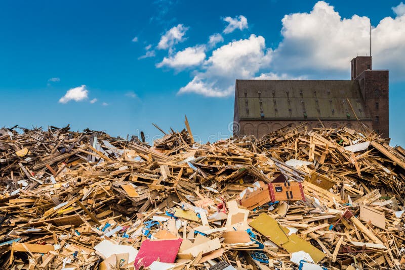 Pile of idustrial wooden waste