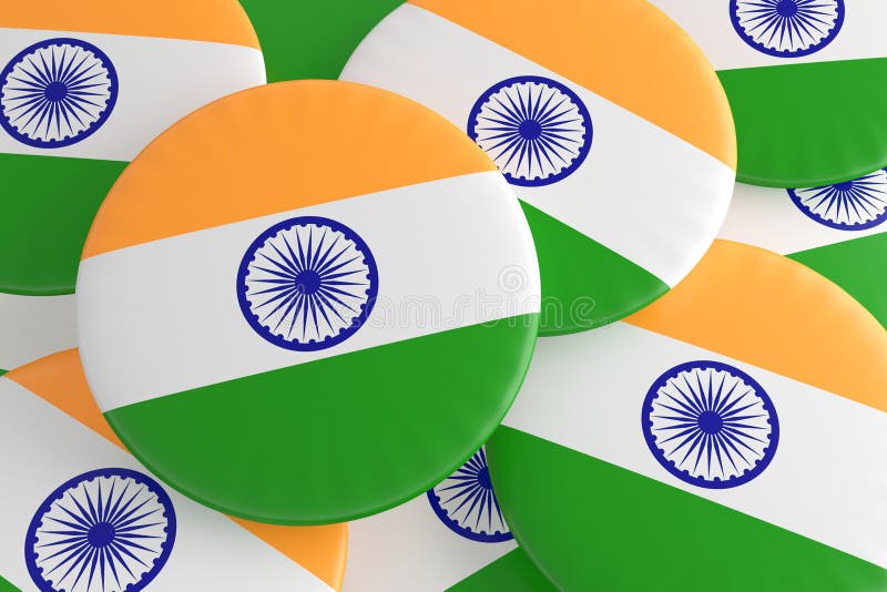 Pile of India Flag Badges, 3d illustration stock photography Pile of India Flag Badges, 3d illustration stock photography