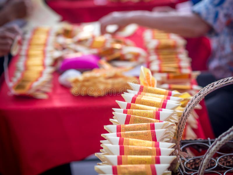 Pile of Joss Paper / Gold Paper Stock Image Image of folded, heap