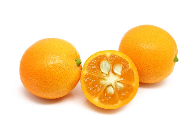 Pile Of Kumquats Isolated On White stock images Pile Of Kumquats Isolated On White stock images