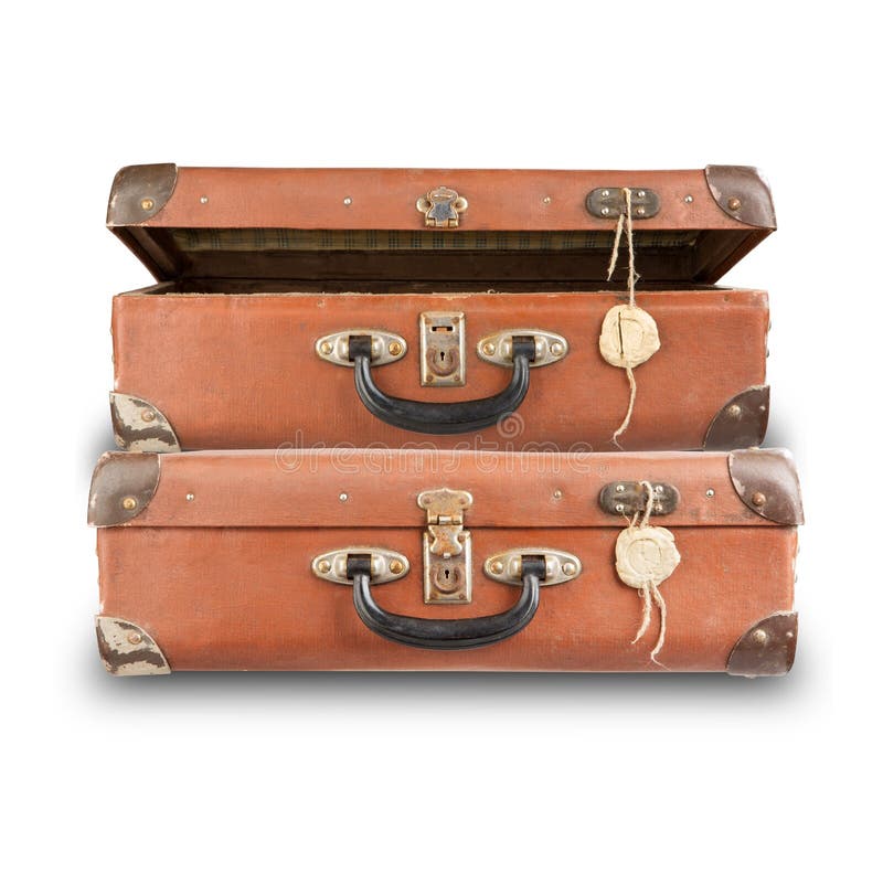 Isolated Pile Of Old Luggage Stock Photo Image of vacation, trolley 18379668