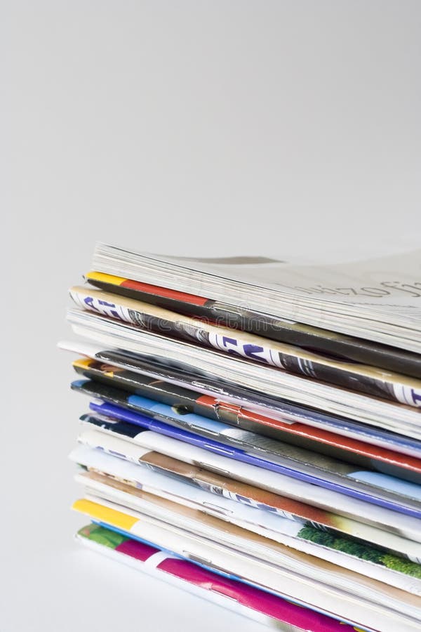 Pile of Magazines stock images