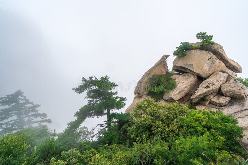 Pile of large boulders on Huashan mountain