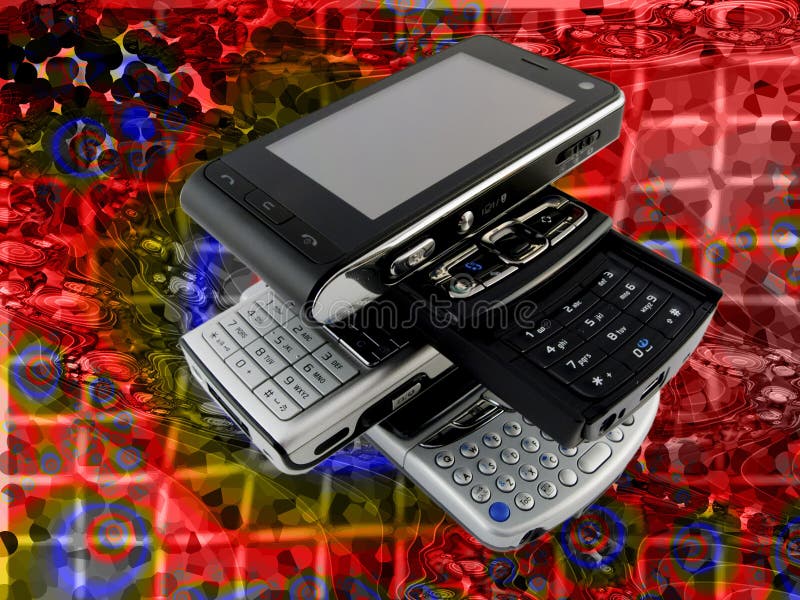 pile mobila moderna telefoner för ljust raster flera royaltyfri bild pile mobila moderna telefoner för ljust raster flera royaltyfri bild