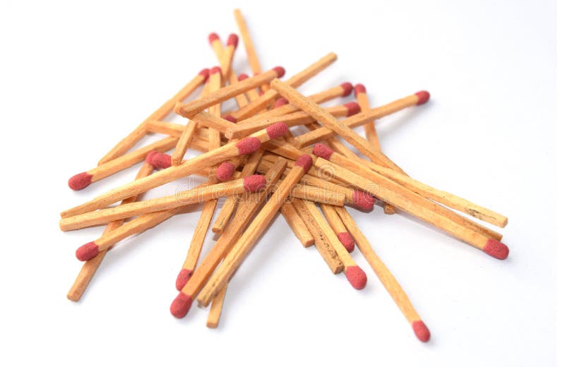 The Match Box and Matches Isolated on White Background Stock Image