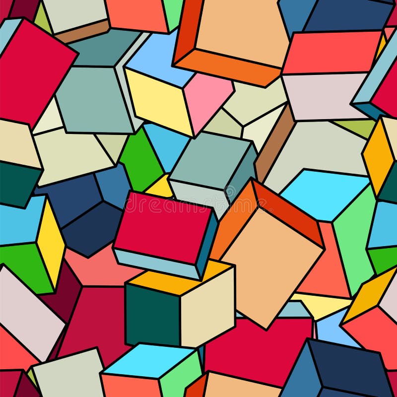 Pile of multi-colored cubes. royalty free illustration
