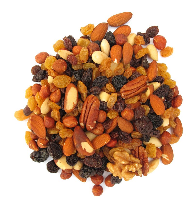 Pile of nuts and raisins stock photo. Image of nutritional 10404102
