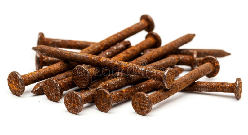 Rusty Nails Pile stock photos