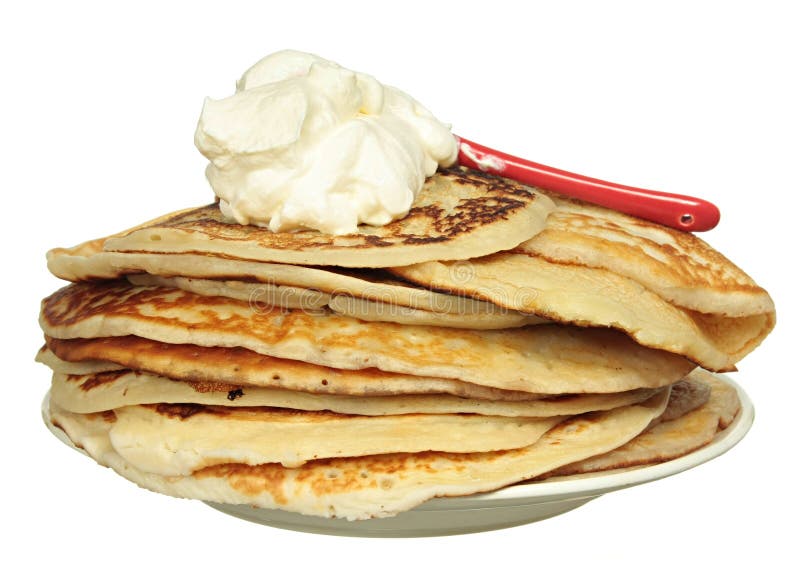 Pile of pancakes stock photo. Image of isolated, path - 18513664