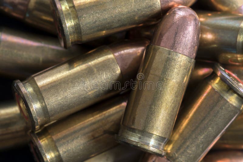 Pile of Pistol Bullets Background stock image Pile of Pistol Bullets Background stock image
